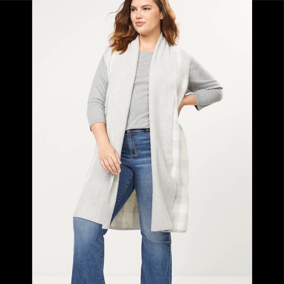 🆕NEW! Buffalo Check Plaid Open Front Sweater Cardigan Duster Vest - Picture 4 of 6